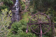 Water wheel and waterfall