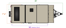 Length and width dimensions for Flagstaff T21FKHW