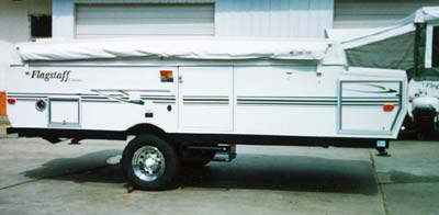 8" raise frame on a Flagstaff camping trailer