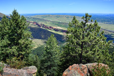 Mount Falcon Park, with a view of Red Rocks Amphitheater and part of downtown Denver