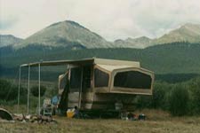 The Huntleys camping, Taylor Park, 1987