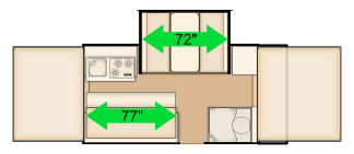 77" sofa and 72" dinette floorplan