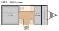 Flagstaff T21HS bed layout with two beds