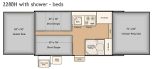 Bed layout and size Bed Layout for this model