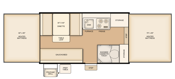 Flagstaff 228 with shower floorplan