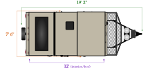 Flagstaff T12BH travel length and width