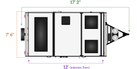 Length and width dimensions for Flagstaff T12RB