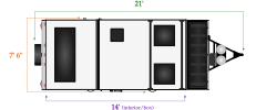 Flagstaff T21QBHW travel length and width