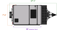 Flagstaff 206M travel length and width diagram