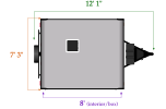 Length and width dimensions for Flagtaff F14OTG