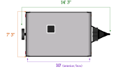 Length and width dimensions for Flagtaff F17OTG