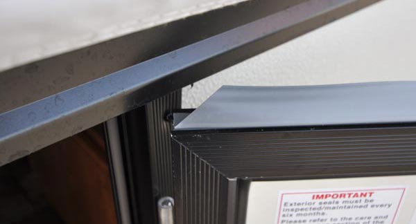 Flagstaff/Rockwood travel door weatherstrip angle fix completed