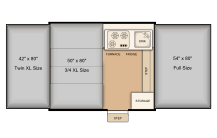 Rental 206LT bed layout